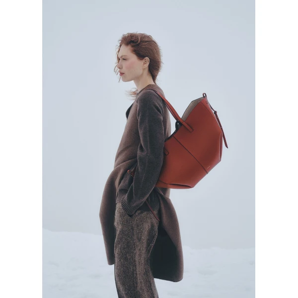 Polene Cyme Edition Textured Red Clay Bag, view 2