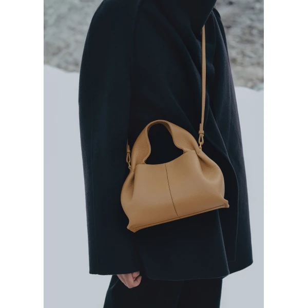 Polene Numéro Neuf Mini Edition Textured Ocher Bag, view 3
