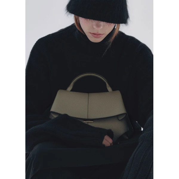 Polene Mokki Edition Textured Smoky Green Bag, view 3