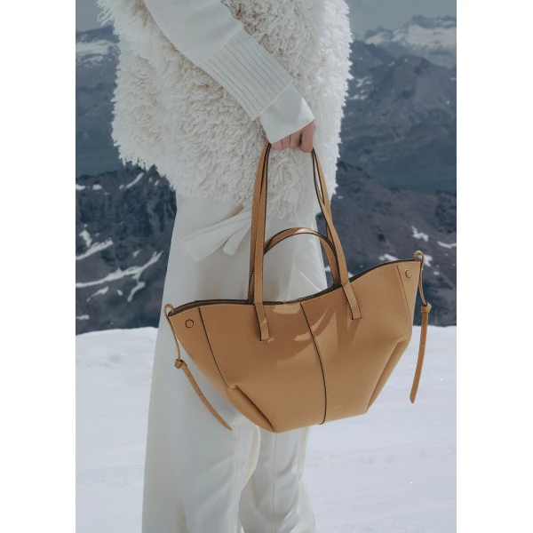 Polene Cyme Mini Edition Textured Ocher Bag, view 3