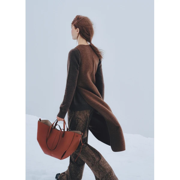Polene Cyme Edition Textured Red Clay Bag, view 4