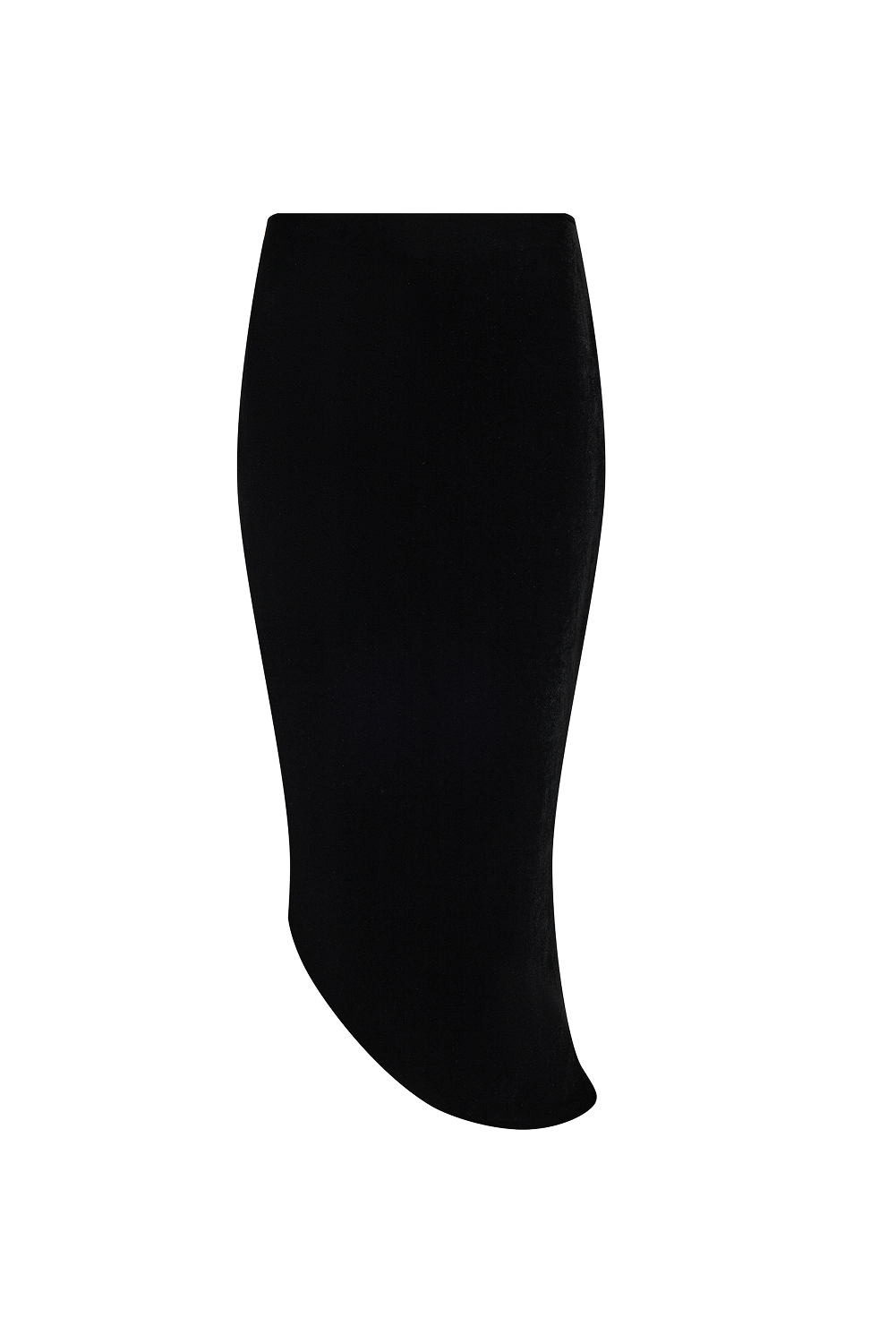 Rasario Asymmetrical Velvet Midi Skirt