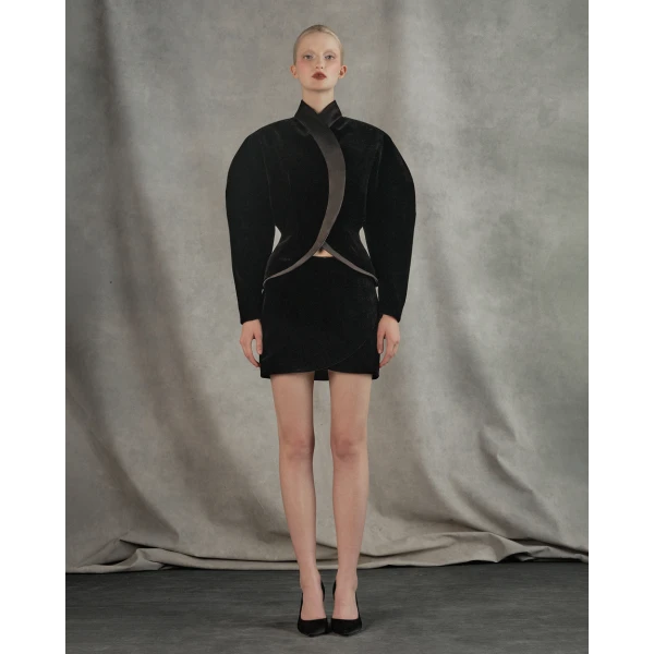 Rasario Satin Jacket – couture evening dress