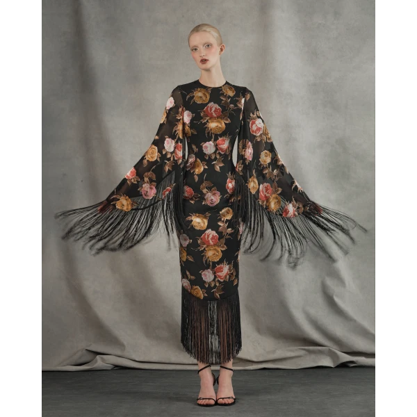 Rasario Midi Dress – couture evening dress
