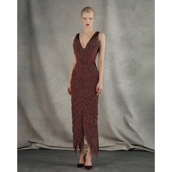 Rasario Midi Dress – couture evening dress
