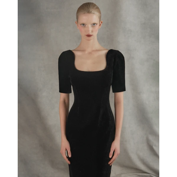 Rasario Midi Dress – couture evening dress