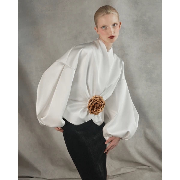 Rasario Satin Jacket – couture evening dress