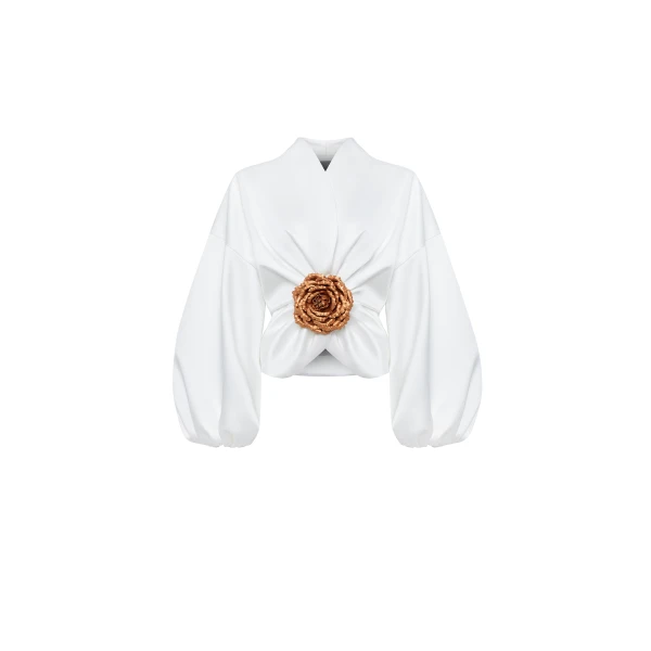 Rasario Satin Jacket – couture evening dress