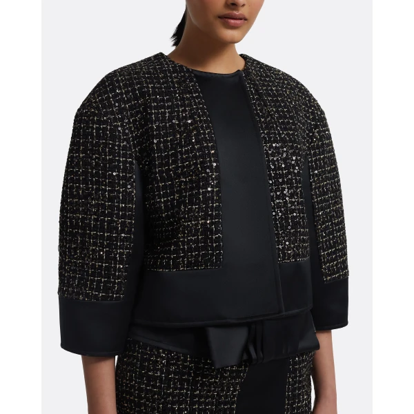 Safiyaa Chaya Jacket in Black on Black & Gold, view 5
