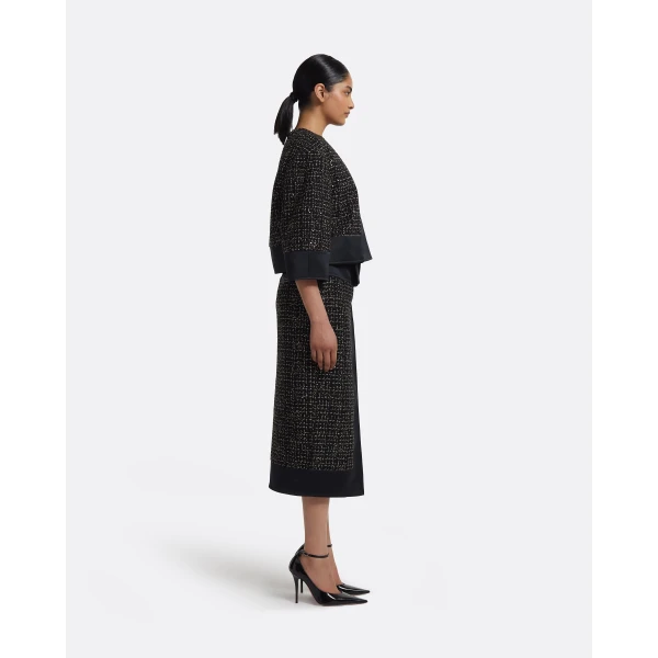 Safiyaa Chaya Jacket in Black on Black & Gold, view 6