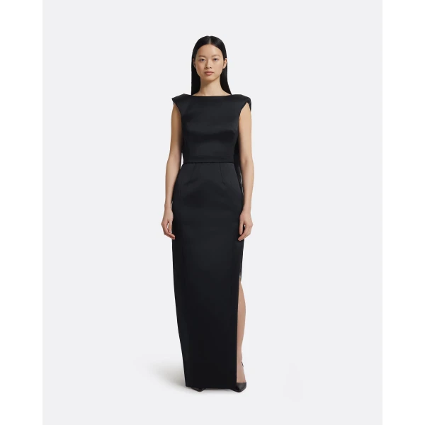 Safiyaa Erica Long Dress in Black, view 2
