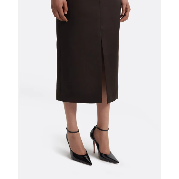 Safiyaa Grainee Skirt in Peat Brown, view 4