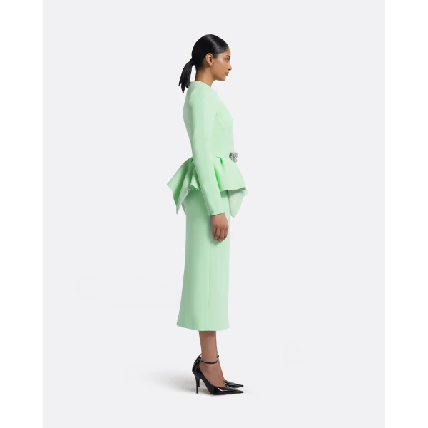 Safiyaa Midori Top in Brook Green with Silver, view 6