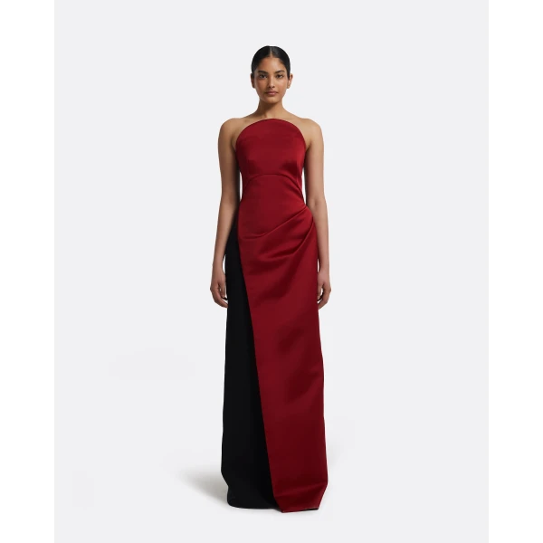 Safiyaa Misaki Long Dress in Swinton on Black, view 2