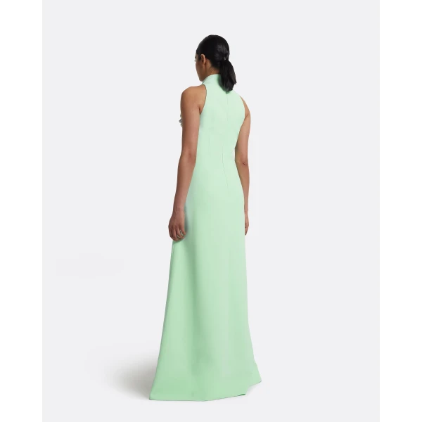 Safiyaa Priscilla Long Dress in Brook Green with Silver, view 3