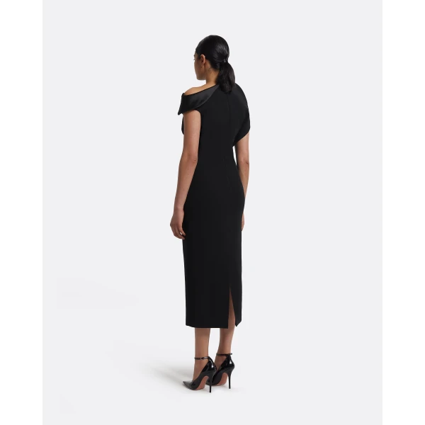 Safiyaa Reina Dress in Black with Crystal, view 3