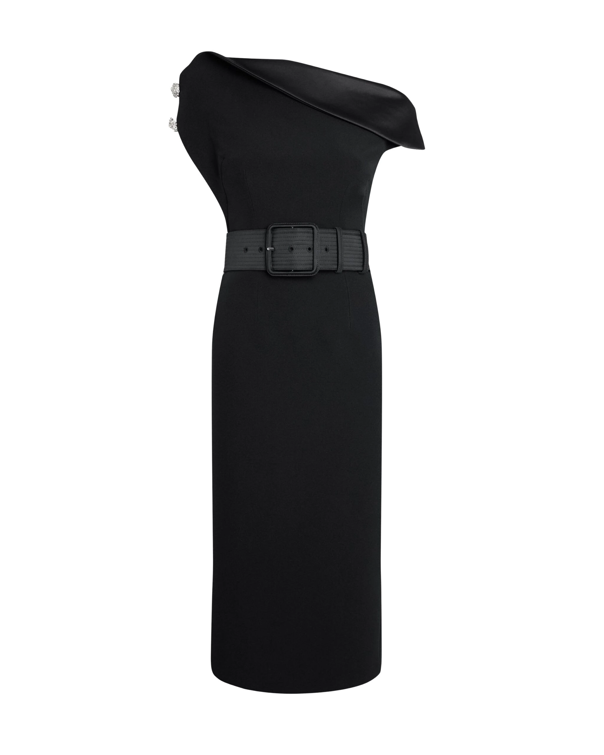 Safiyaa-Reina-Dress-in-Black-with-Crystal-and-Belt-Coveti-scaled31899_nobg Safiyaa Dresses luxury Clothing from Coveti Marketplace