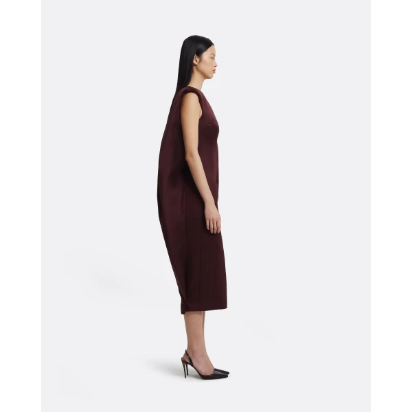 Safiyaa Rika Midi Dress in Wine, view 5