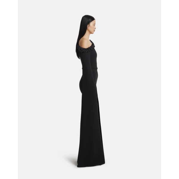 Safiyaa Rinna Long Dress in Black, view 5