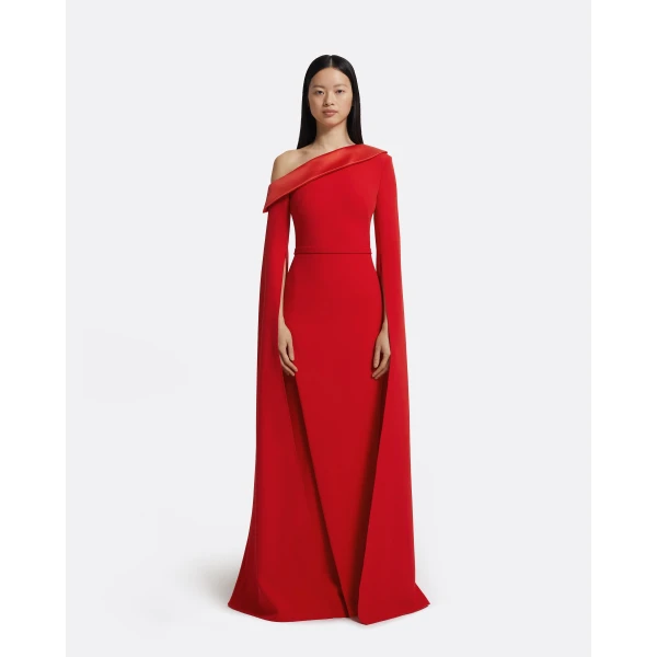 Safiyaa Rinoa Long Dress in Cherry Red, view 2