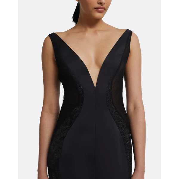 Safiyaa Shayla Long Dress in Black, view 4