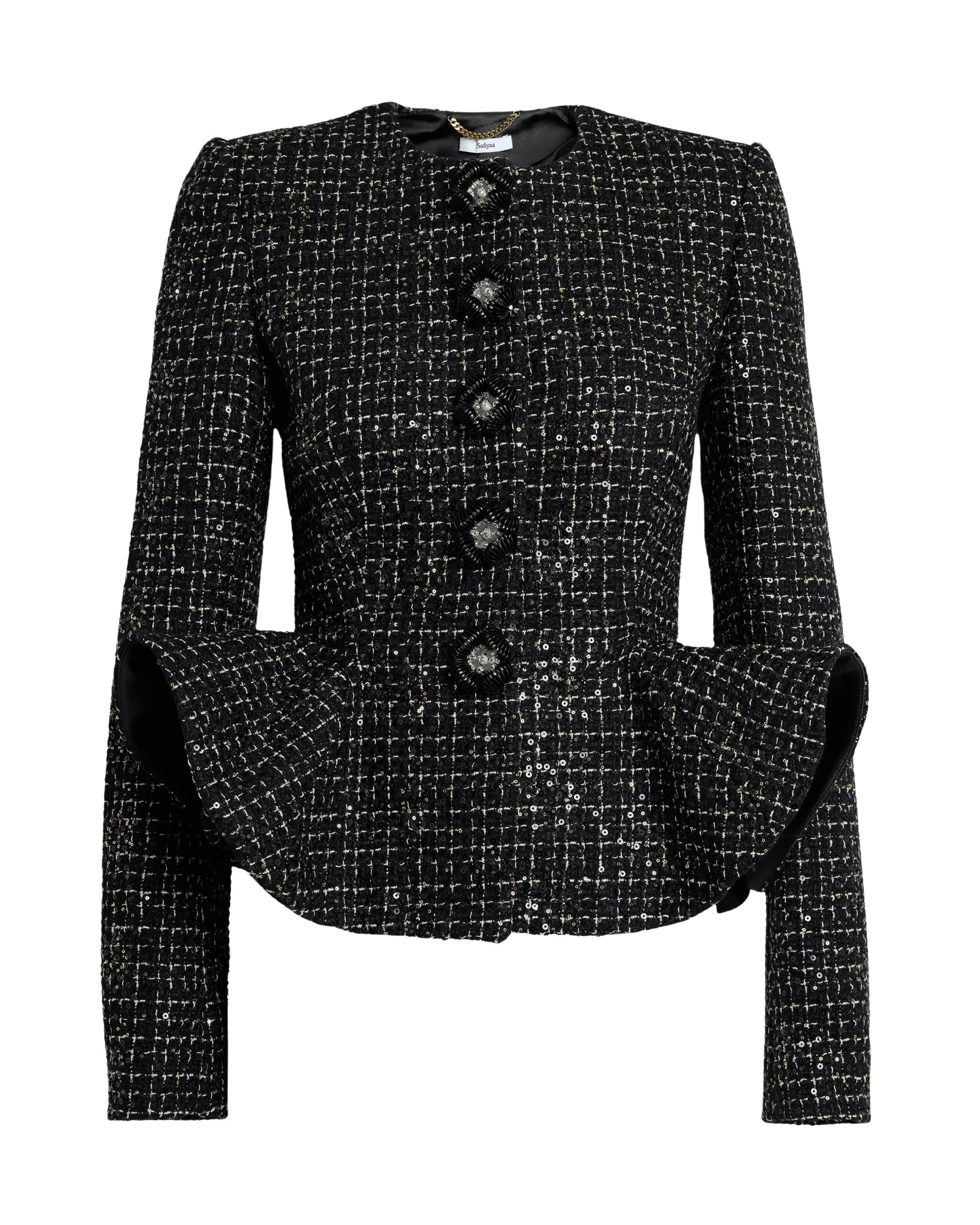 Safiyaa-Tomomi-Jacket-in-Black-Gold-with-Black-Pearl-Coveti-scaled57897_nobg Safiyaa Jackets luxury Clothing from Coveti Marketplace