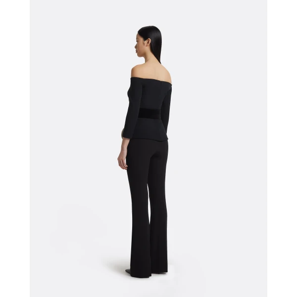 Safiyaa Yuka Top in Ivory On Black, view 4