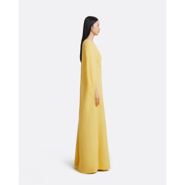 Safiyaa Yuna Long Dress in Aspen Gold with Gold, view 5