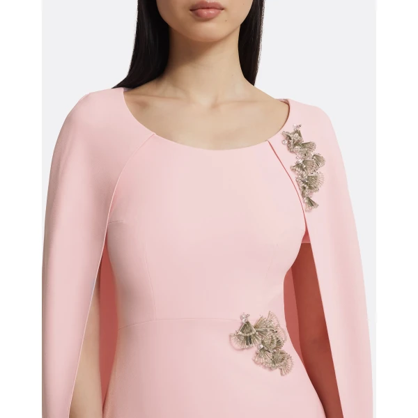 Safiyaa Yuna Long Dress in Lychee with Silver, view 4