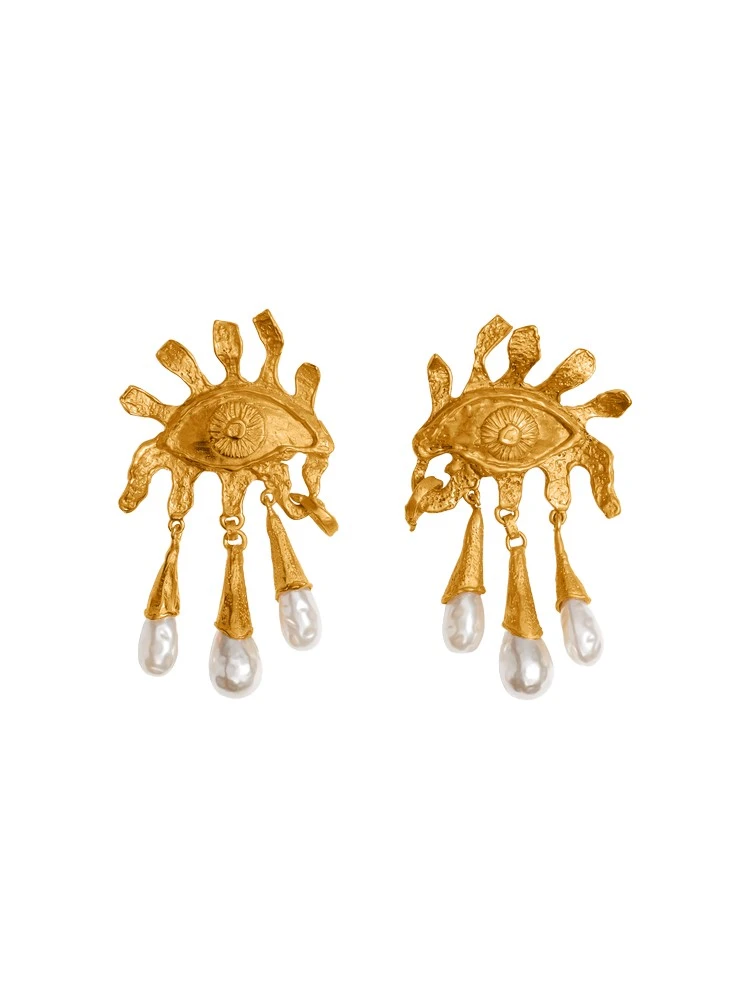 Schiaparelli-Eye-And-Teardrops-Earrings90241_nobg Schiaparelli Earrings luxury Earrings from Coveti Marketplace