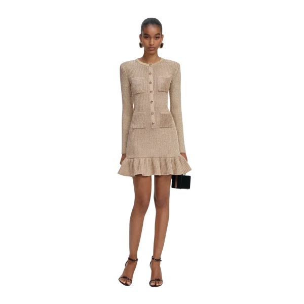 Gold Lurex Knit Mini Dress
