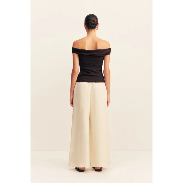 Shona Joy Brown Tops luxury Clothing from Coveti Marketplace