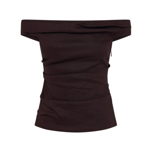 Shona Joy Brown Tops luxury Clothing from Coveti Marketplace