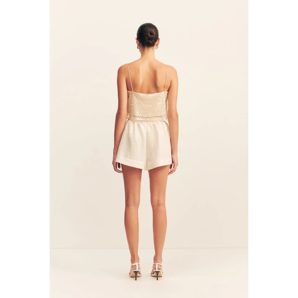 Shona Joy Beige Shorts luxury Clothing from Coveti Marketplace