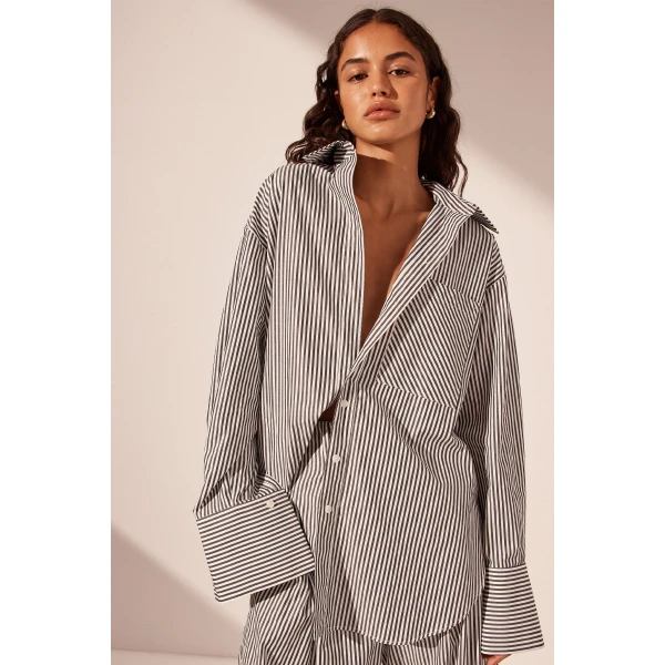Oversized shirt in the exclusive Jayde stripe in a soft cotton shirting.