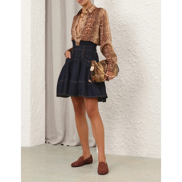 Zimmermann Denim Mini Skirt, view 3