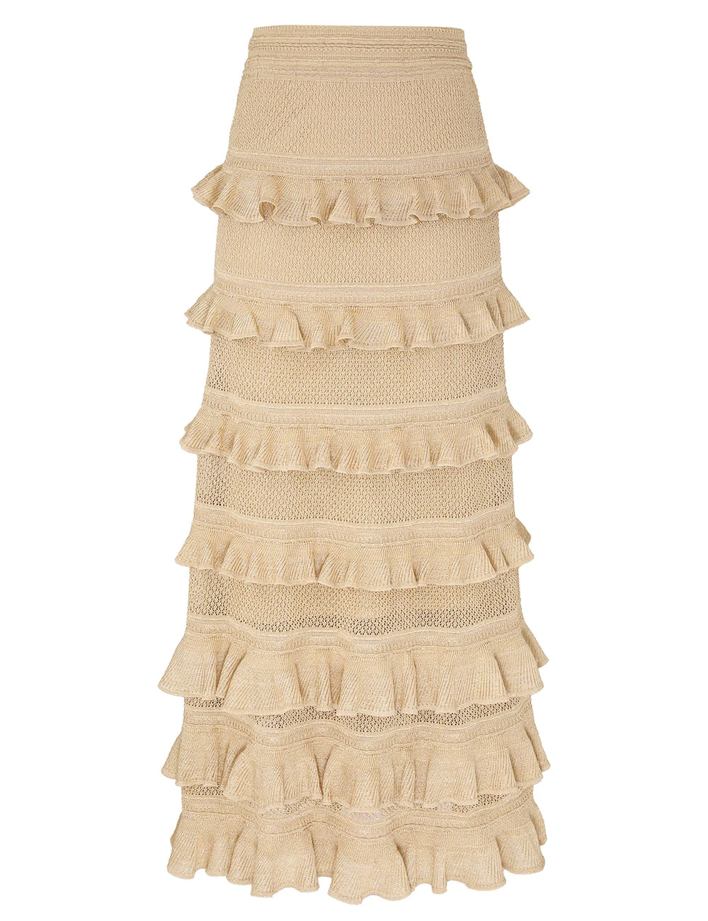 Zimmermann Hypnotic Lace Frill Midi Skirt | Ready to Wear 2025 Collection Coveti Elevate your elegance in this Zimmermann Skirts from the 2025 resort wear edit