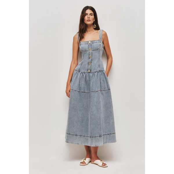 Aje Birch Denim Midi Dress, view 2