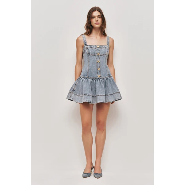 Aje Birch Denim Mini Dress, view 2