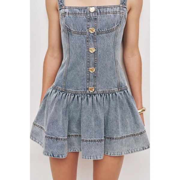Aje Birch Denim Mini Dress, view 4