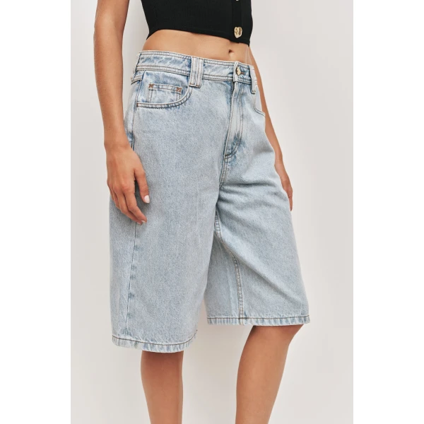 Aje Marlow Denim Bermuda Short, view 3