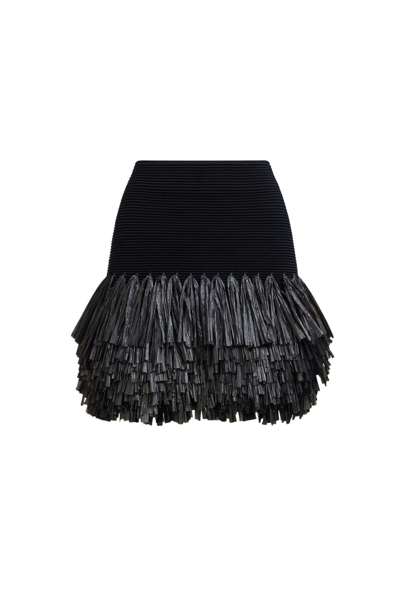 Aje Agave Knit Raffia Mini Skirt