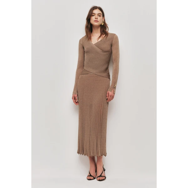 Aje Classique Knit Midi Skirt, view 2