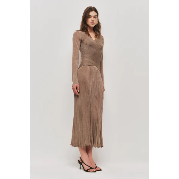 Aje Classique Knit Midi Skirt, view 4