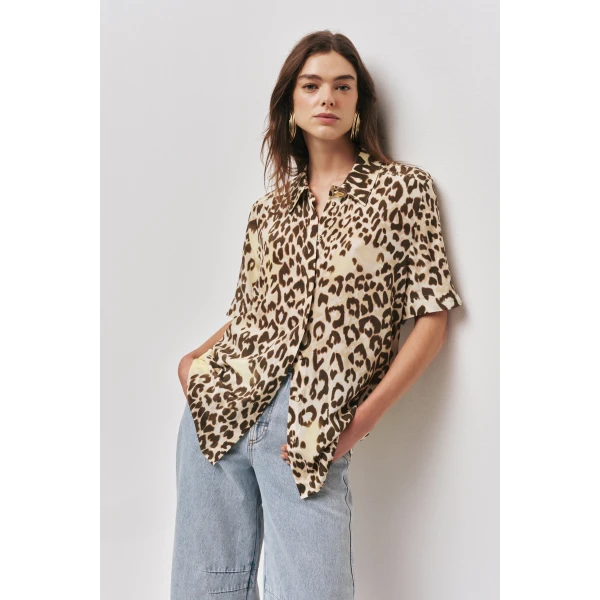 Aje Atomic Short Sleeve Silk Shirt, view 3