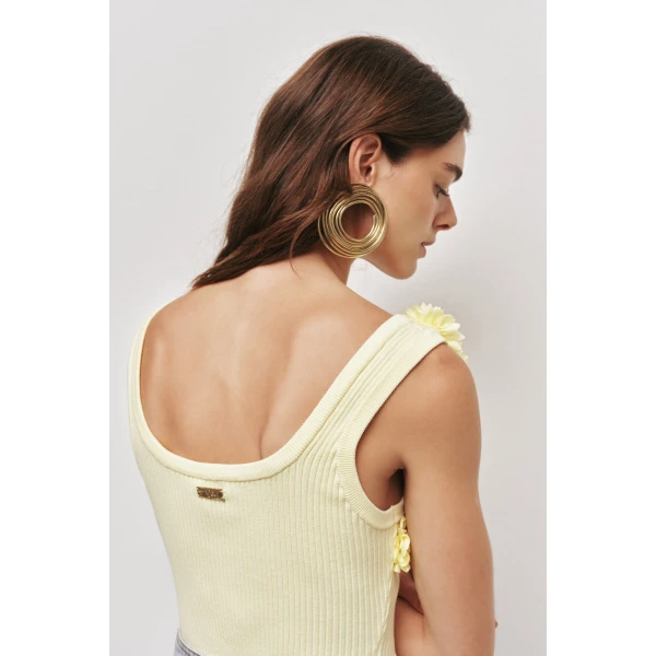 Aje Emmy Flower Knit Tank, view 4