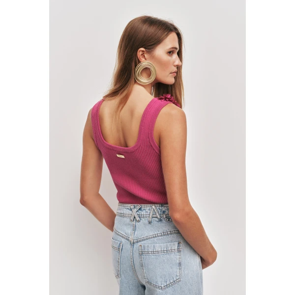 Aje Emmy Flower Knit Tank, view 5