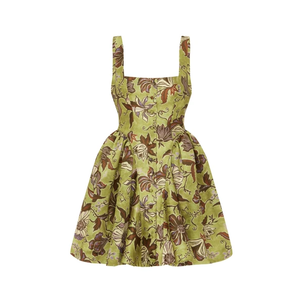 Alemais Citron Flounce Mini Dress