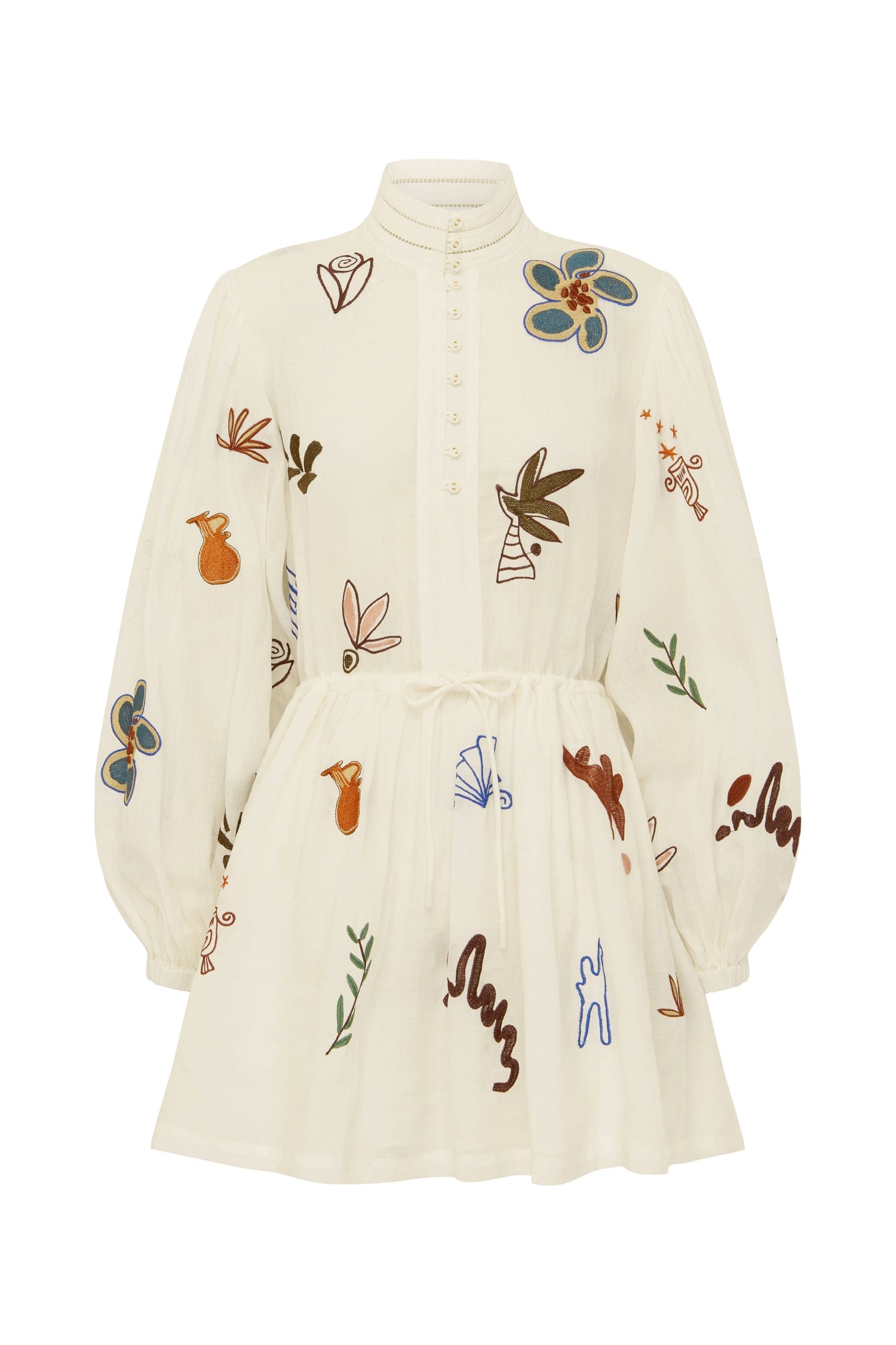 Alemais Mina Embroidered Mini Dress