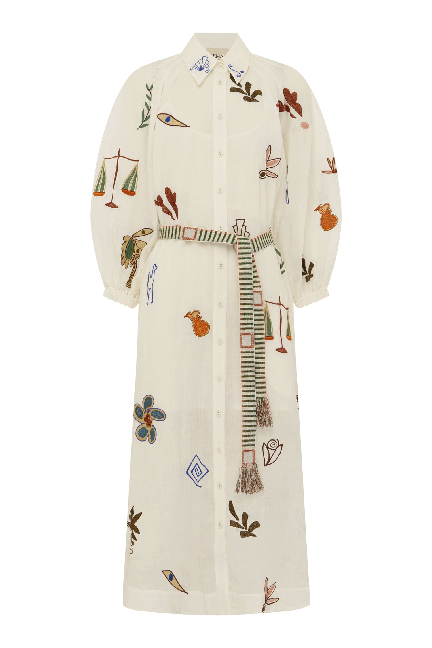 Alemais Mina Embroidered Shirtdress Dress